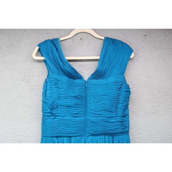 Tadashi Peacock Blue 100% Silky Flowy Dress-Size 12-Whimsigoth-Fairy - Picture 12 of 12